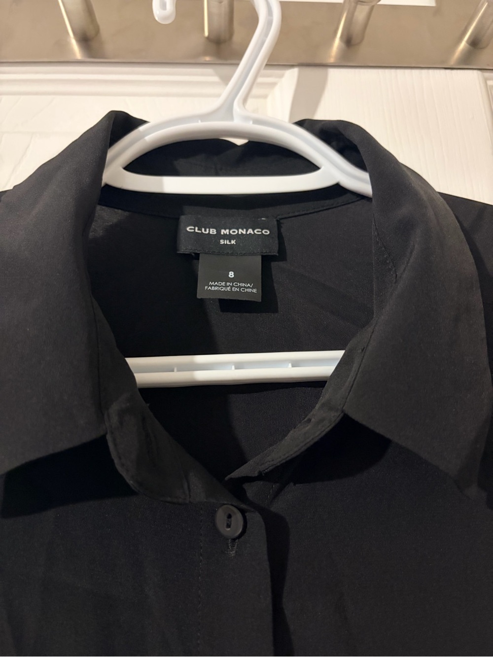 Club Monaco Black Button-Front Maxi Silk Shirt Dress - Picture 4 of 6